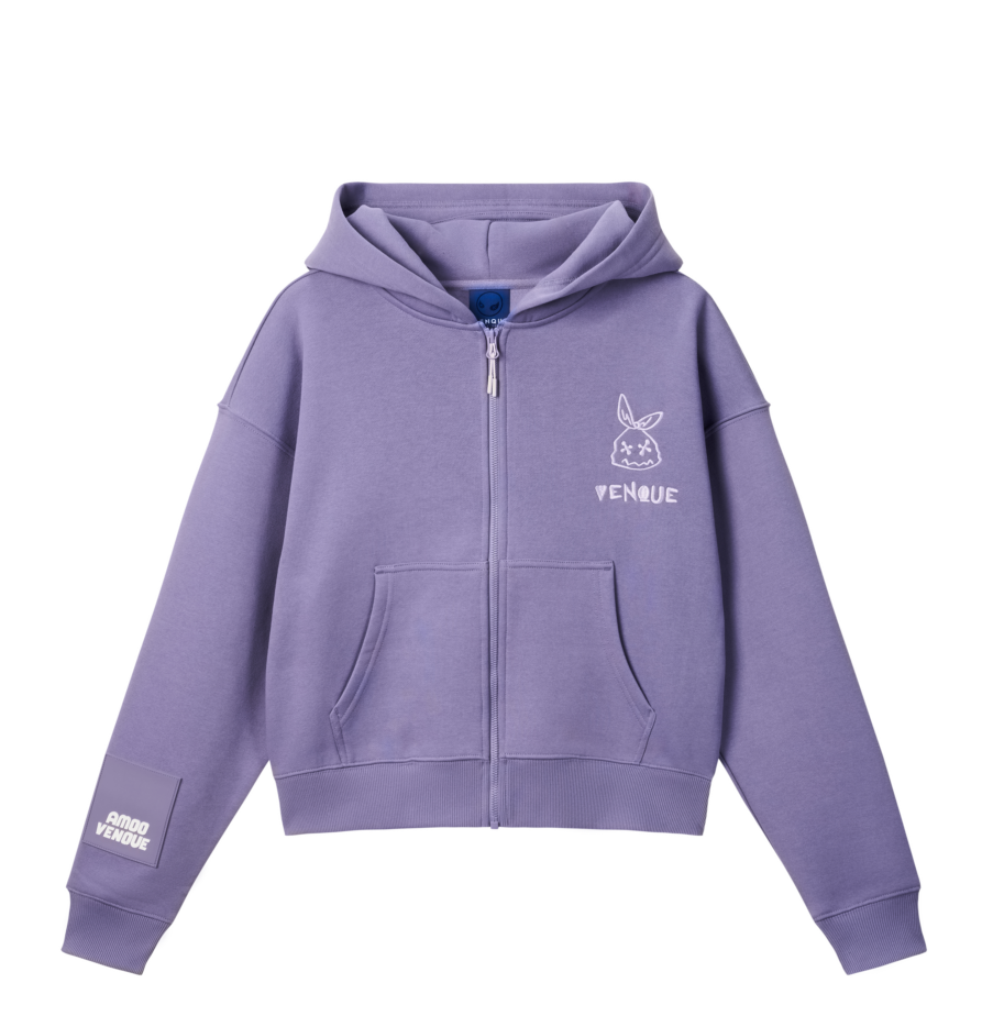 Bunny Crop Zip-up Hoodie