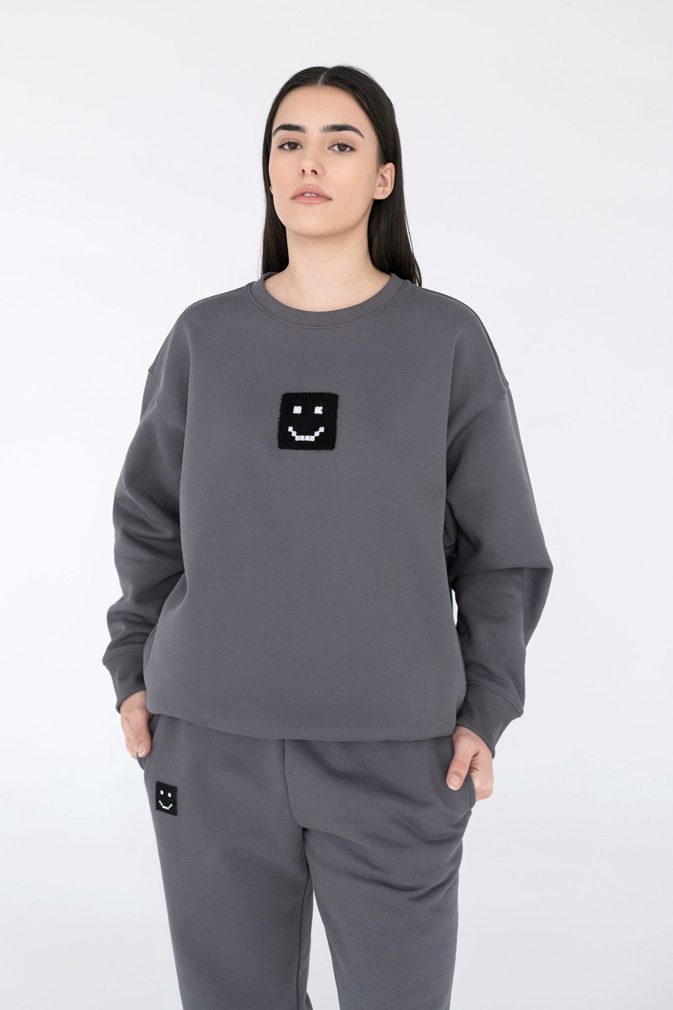 SuperSoft™ Pixel Charcoal Suit: Sweatshirt & Pants