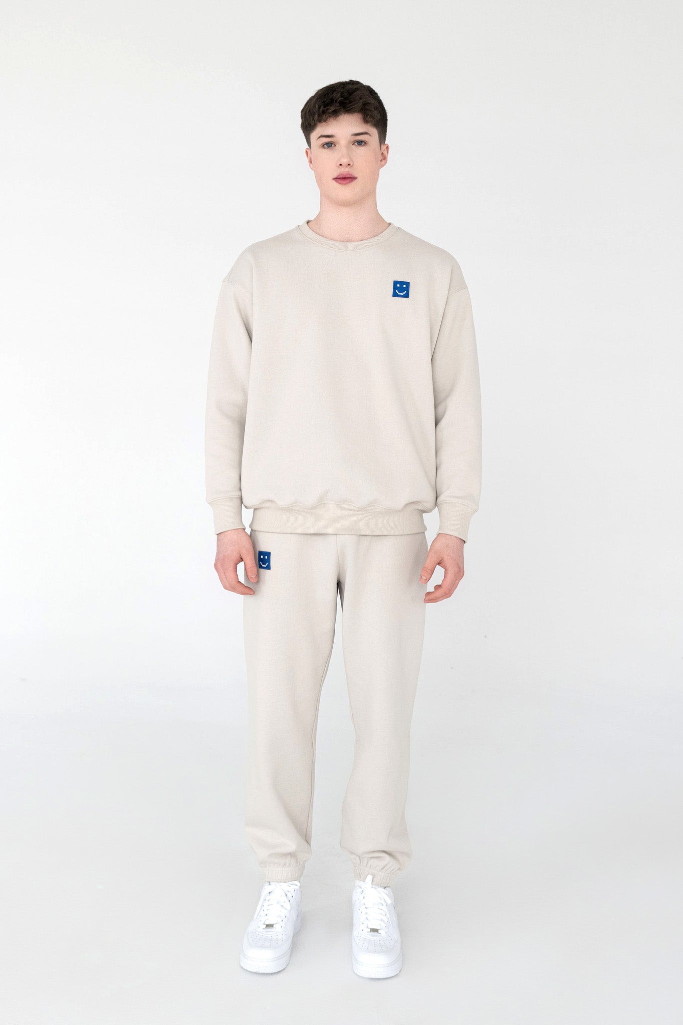 Men SuperSoft™ Pixel Fog Grey Suit: Sweatshirt & Pants