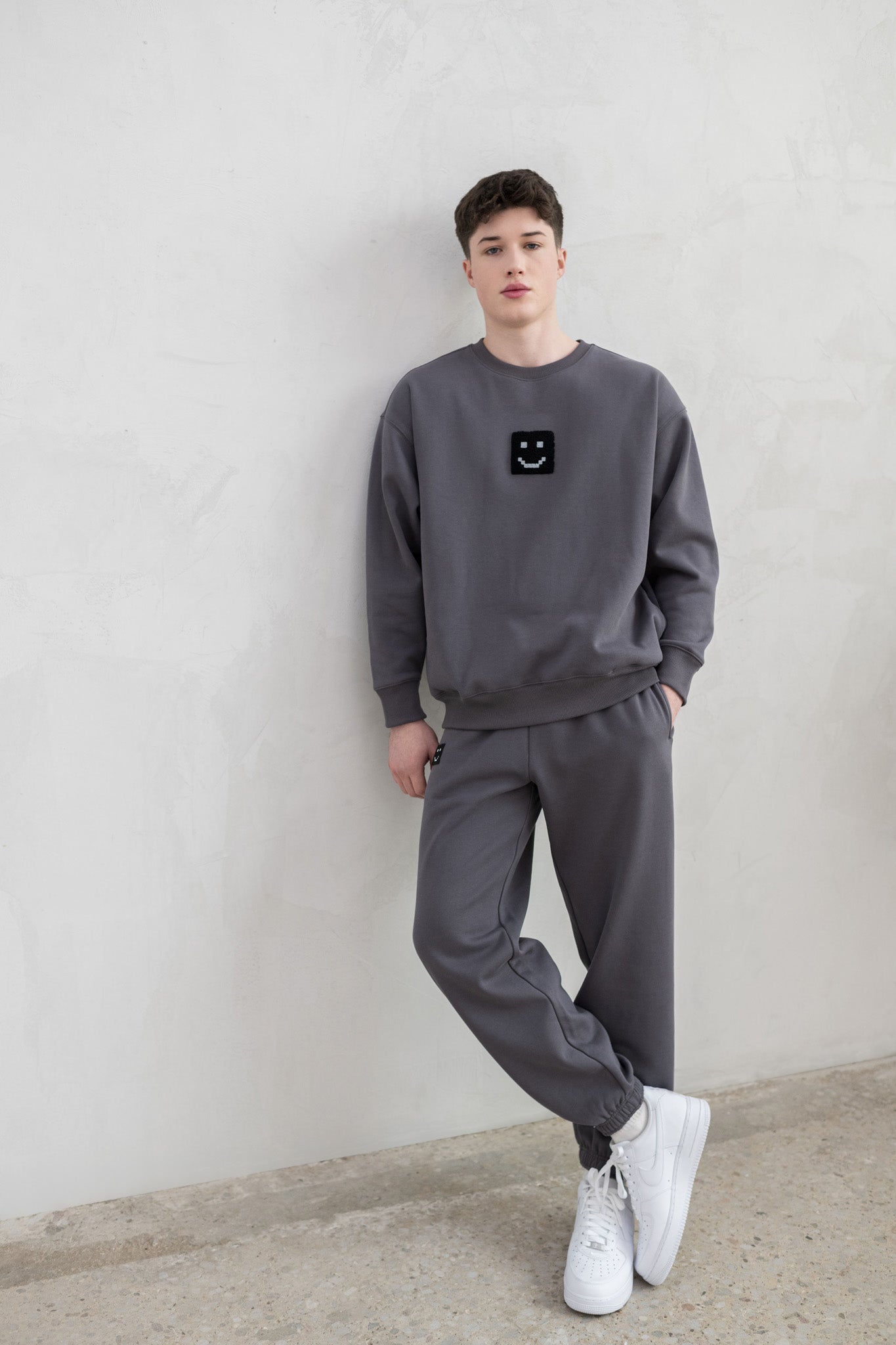 Men SuperSoft Pixel Charcoal Suit Sweatshirt Pants Amoohoodie