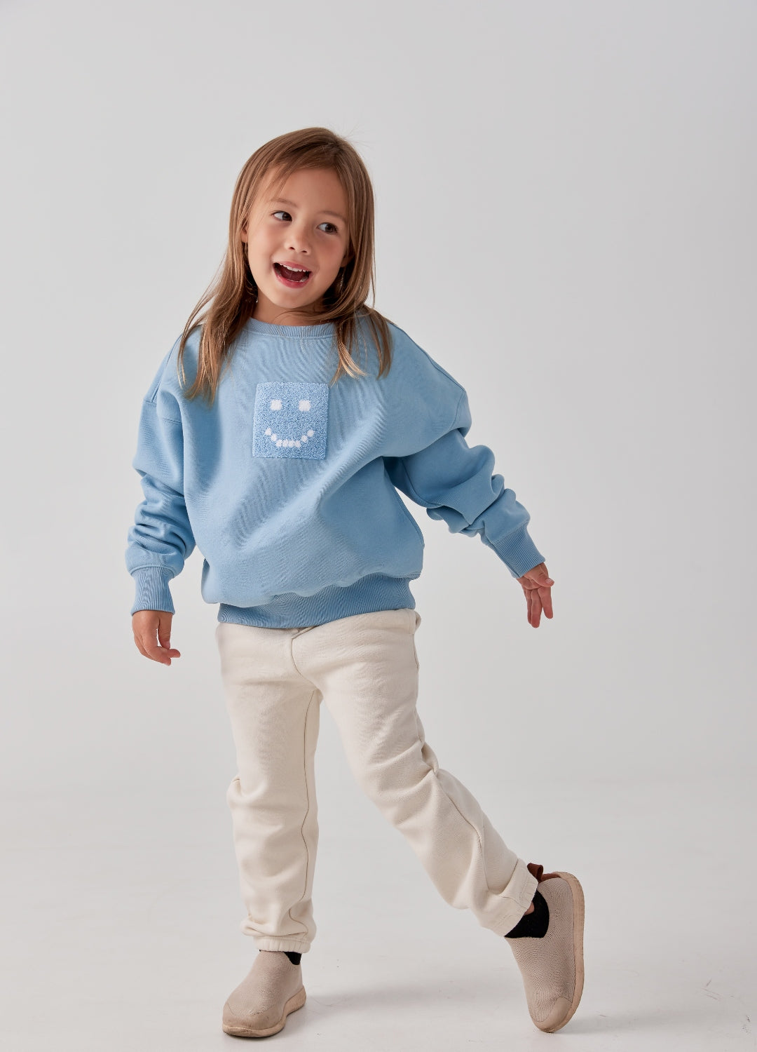 Kids "Pixel" Fog Blue Sweatshirt