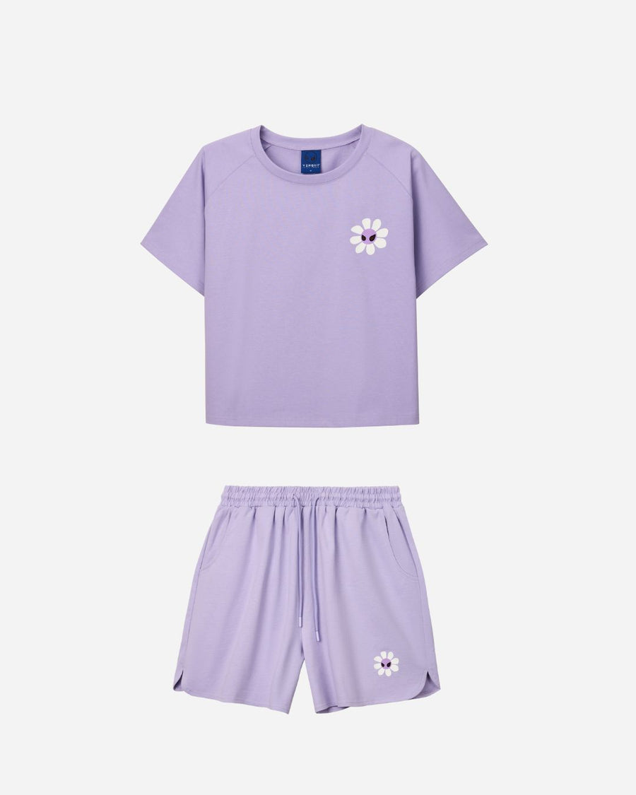 Aster Purple Suit Set(Tee + Shorts)