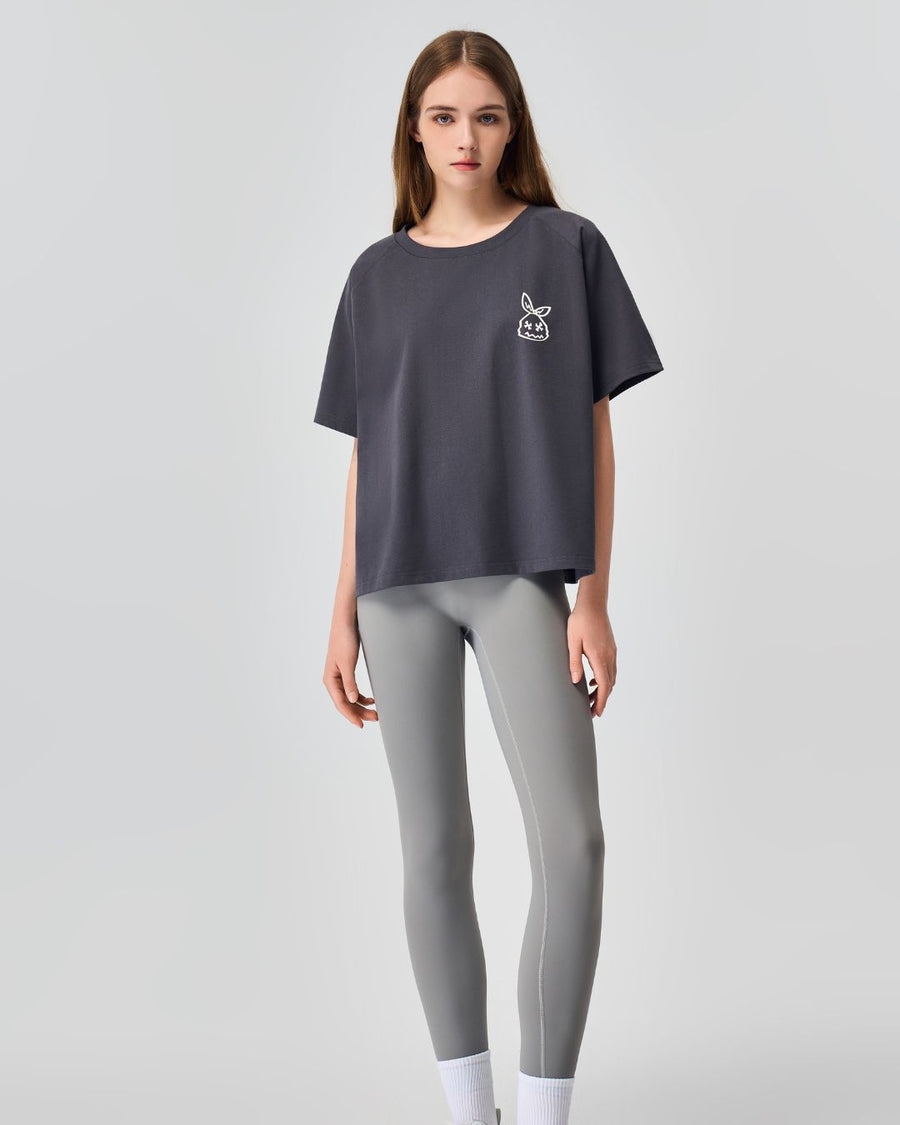 Bone & Bunny Tee Charcoal Black