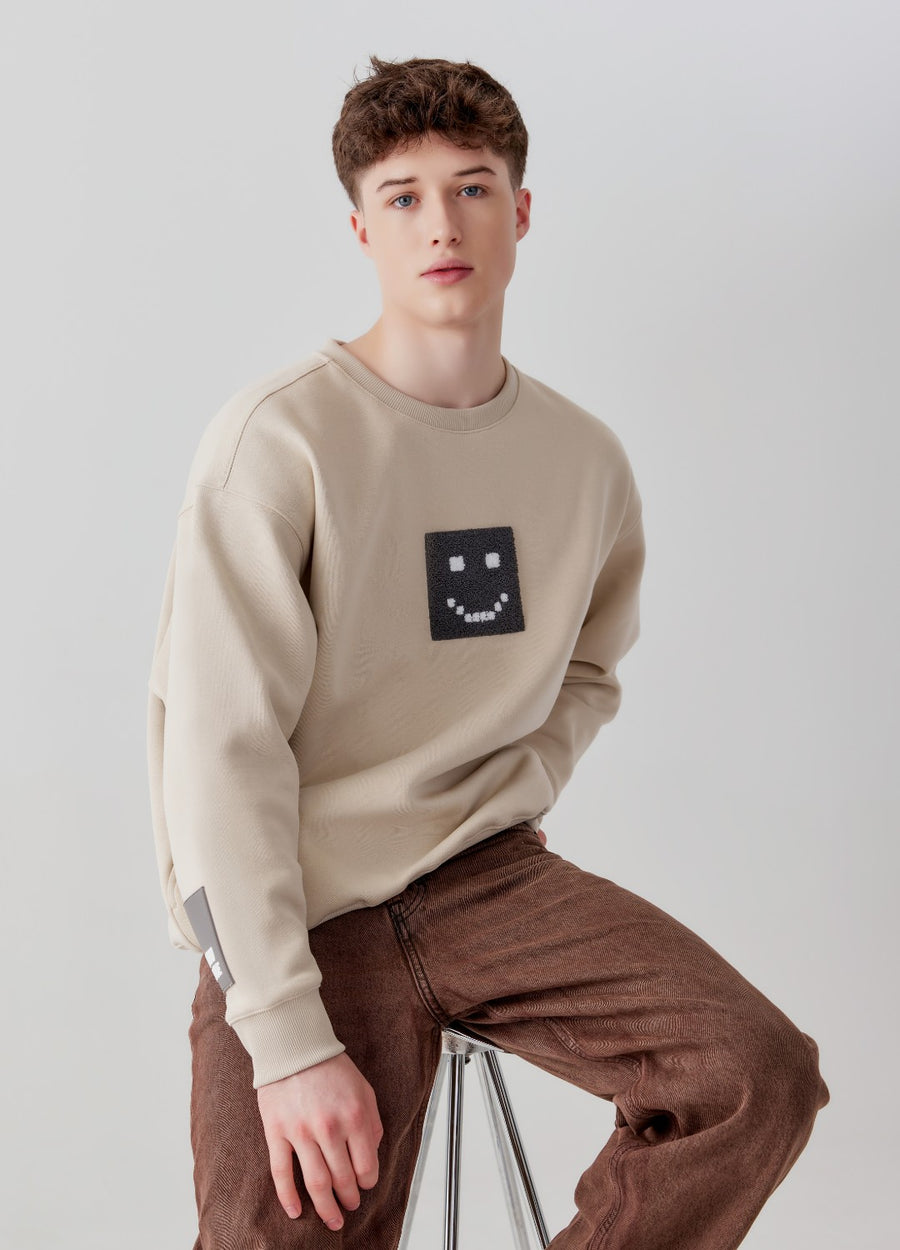 Men's "Pixel" Taupe Sweatshirt