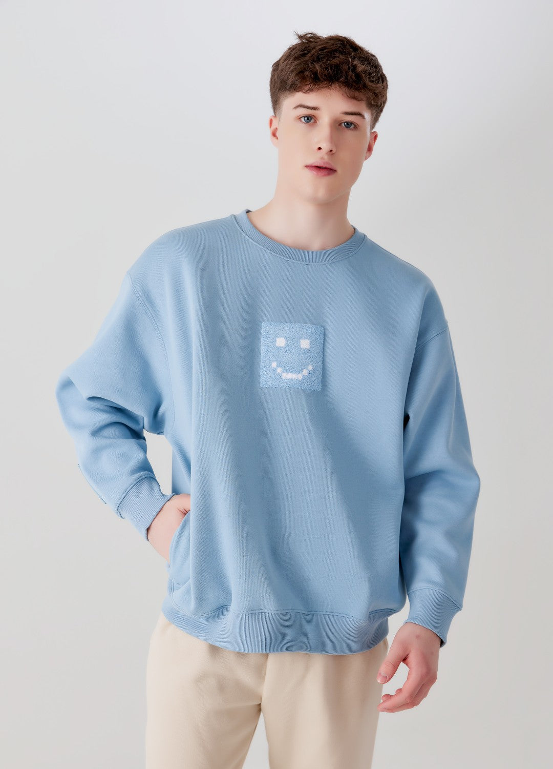 Men's "Pixel" Fog Blue Sweatshirt