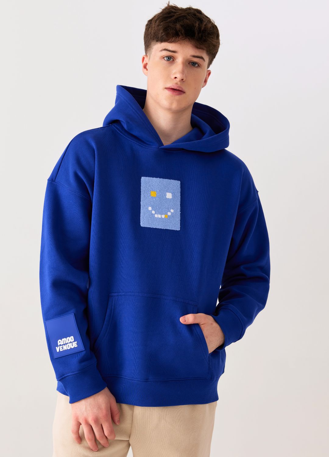 Men's "Pixel" Blue Hoodie