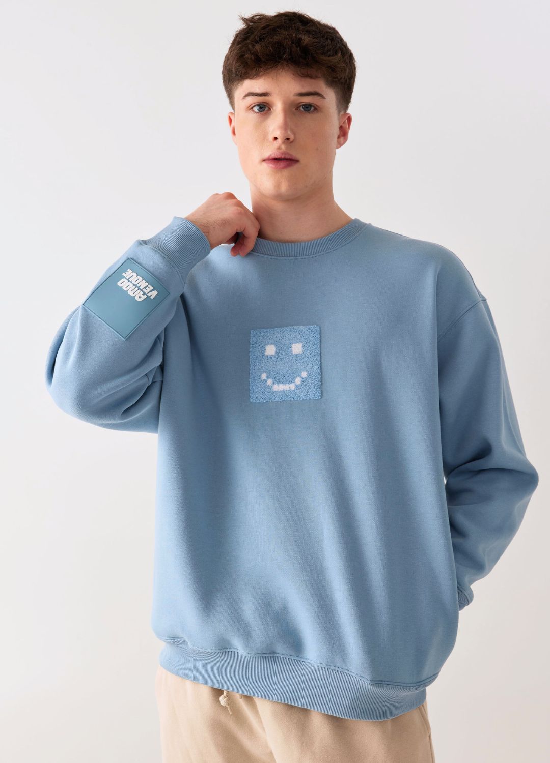 Men's "Pixel" Fog Blue Sweatshirt