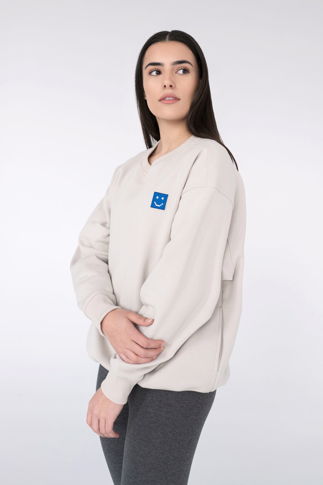 SuperSoft Pixel Fog Grey Sweatshirt Amoohoodie