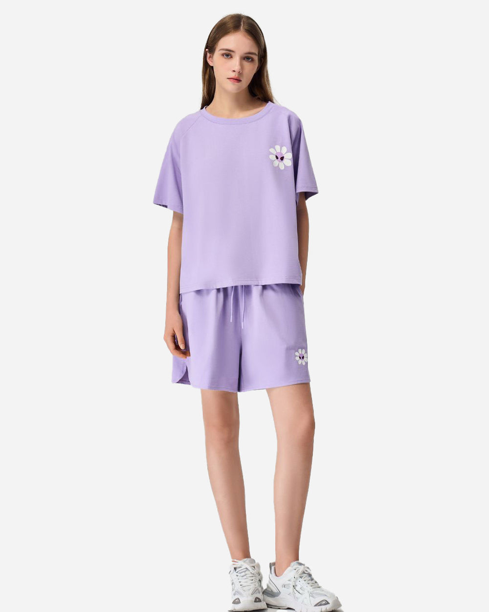 Aster Purple Suit Set(Tee + Shorts)