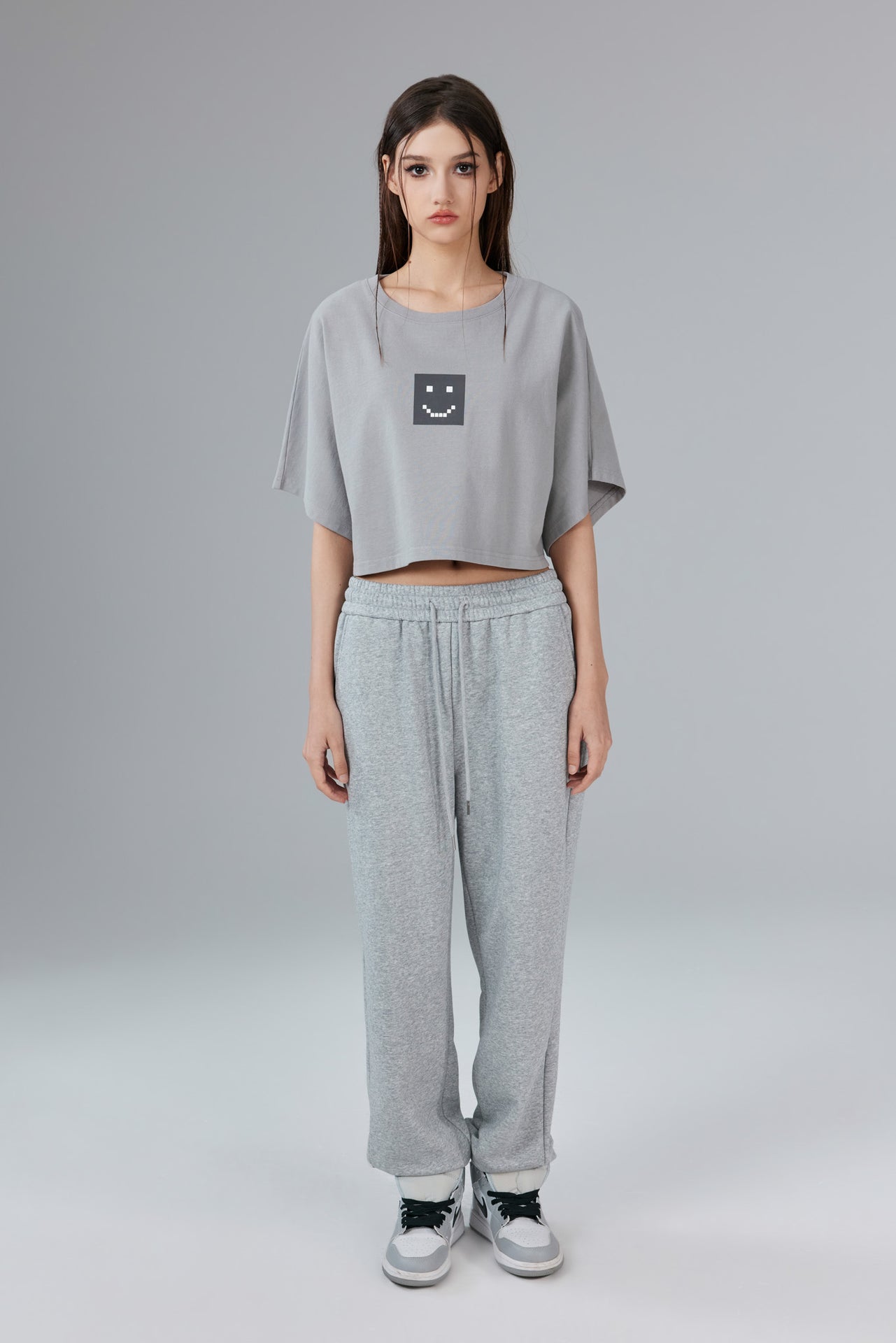 Pixel Stonewashed Relaxed Crop Tee