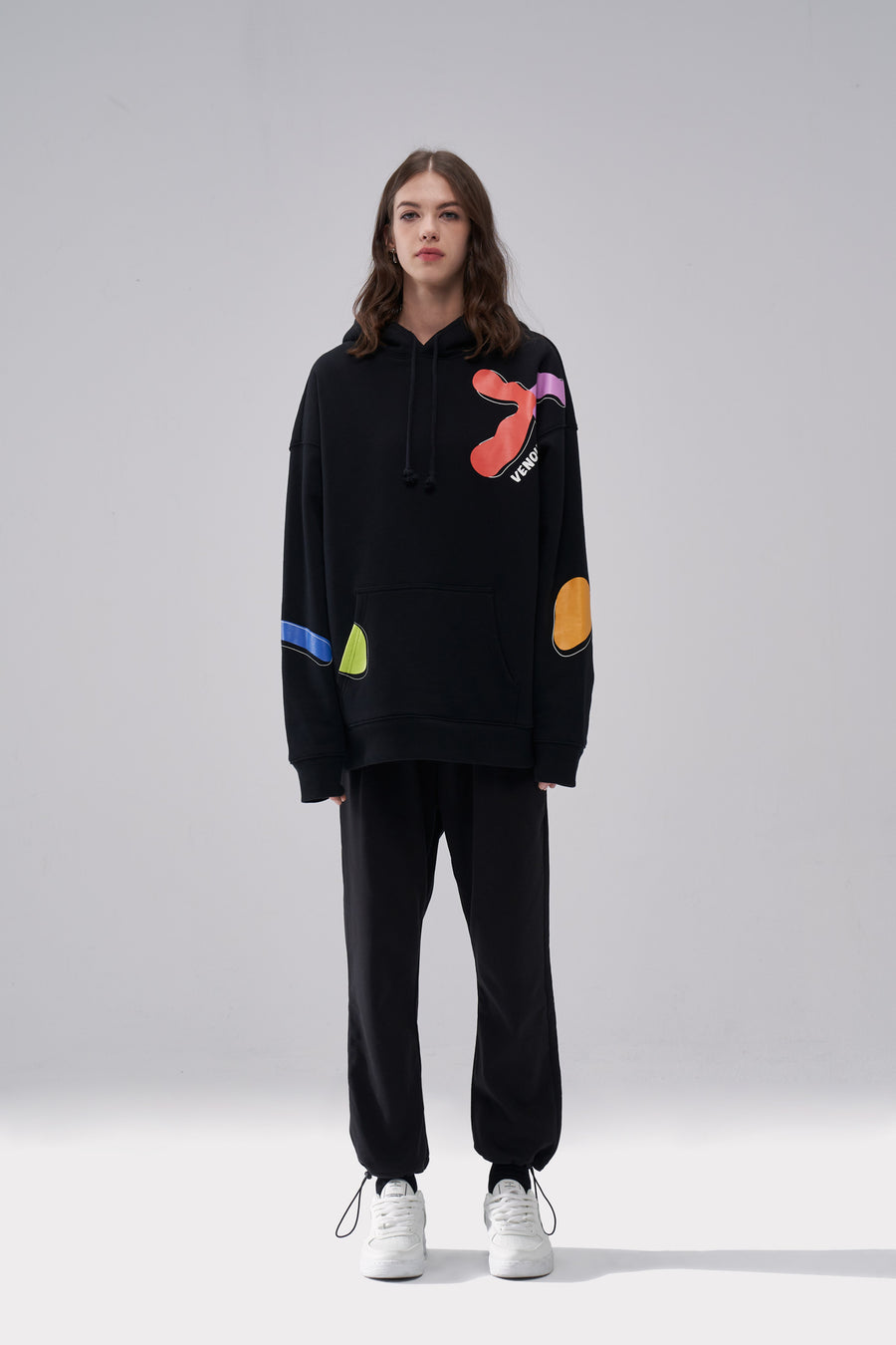 "Molecular" Charcoal Black Hoodie
