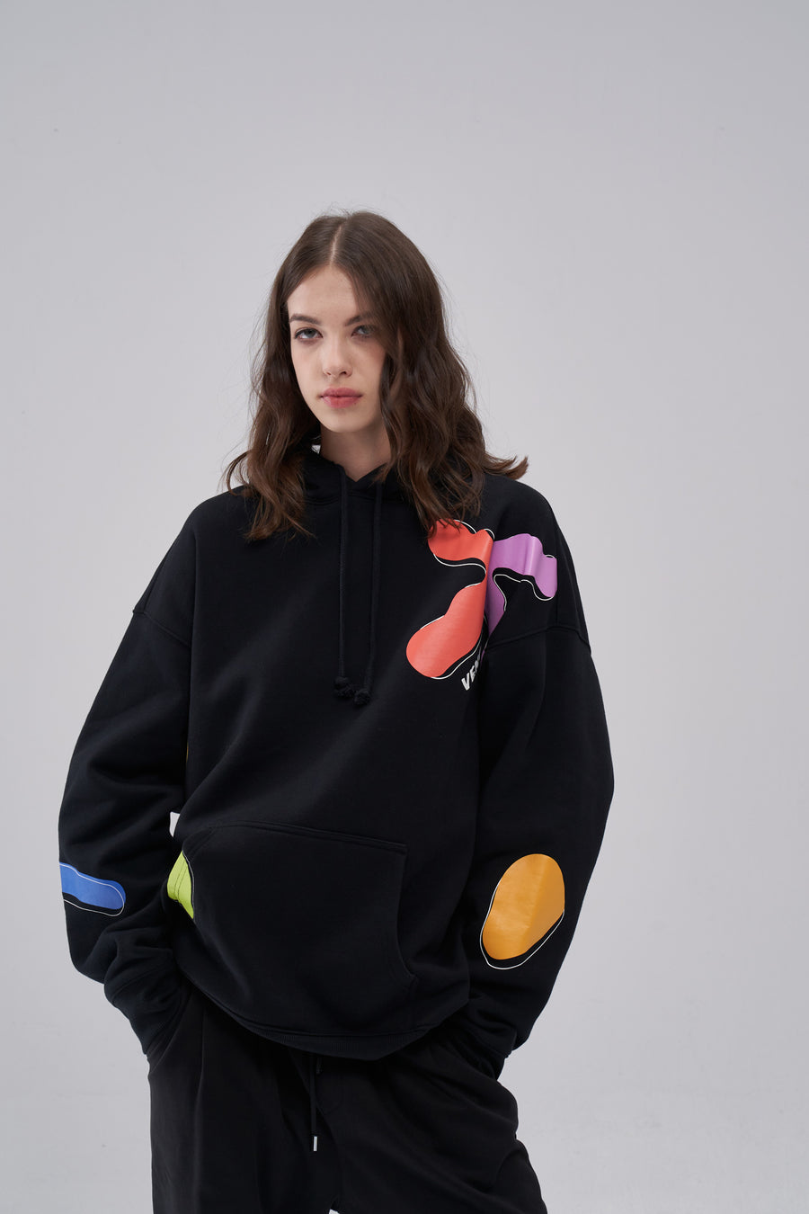 "Molecular" Charcoal Black Hoodie
