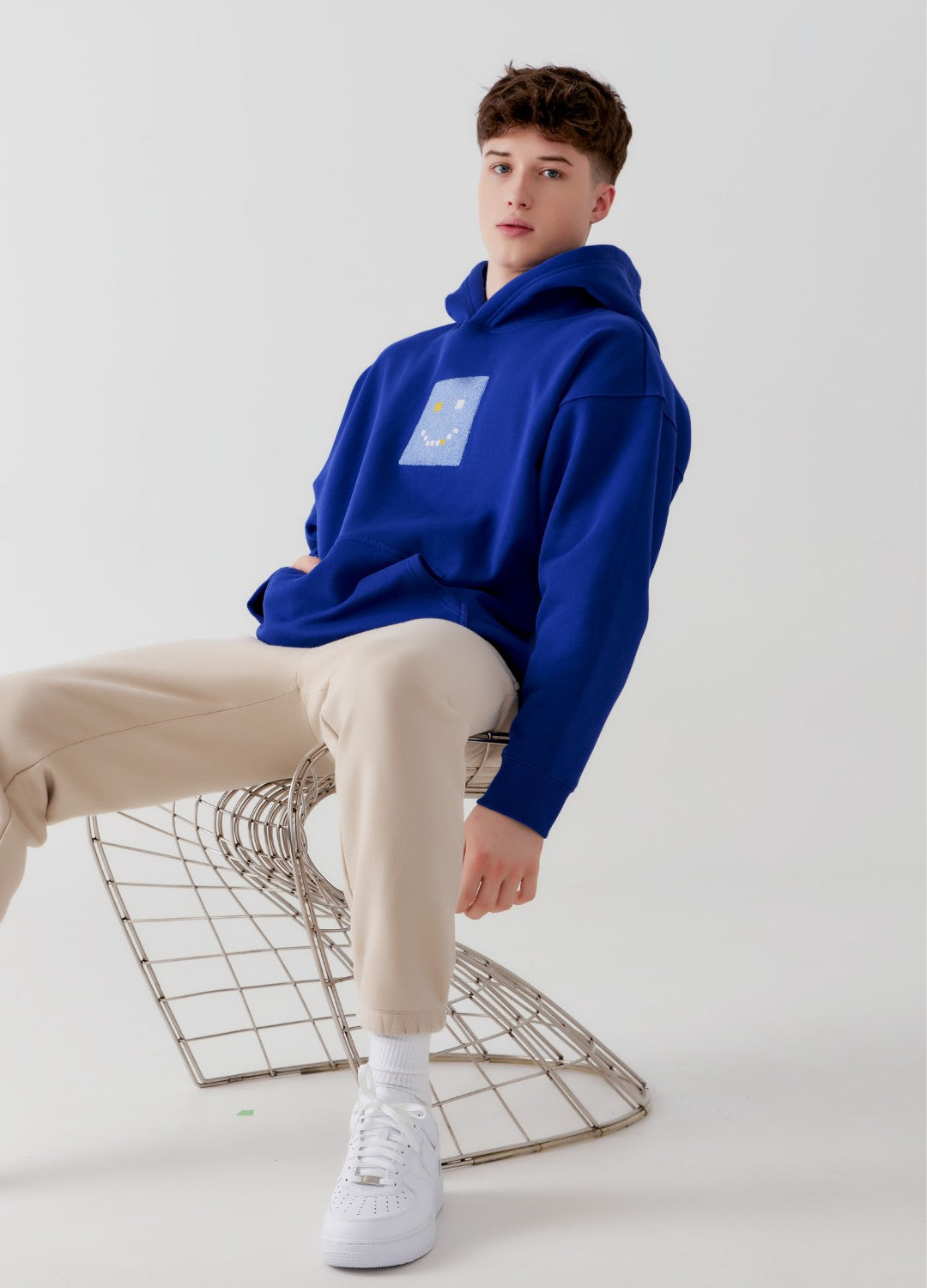 Men's "Pixel" Blue Hoodie